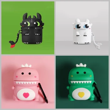 

For i12 i9s i10 i11 i13 Cute Cartoon Case Love heart Dinosaur Pattern i23 i24 i25 i27 i100 inpods 12headphone silicone Case i9s