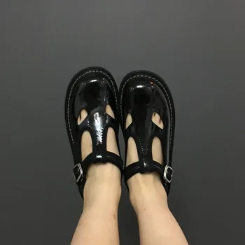 

Women Sandals Zapatos De Mujer Round Toe Shoes Woman Buckle Strap Sandals Black Flat Shoes Shallow hollow Sandalias Casual