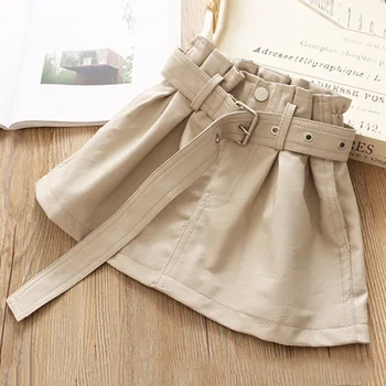 

2020 Spring Summer New PU Leather Girl Skirts Outfit Bottoms School Skirt Children Clothing