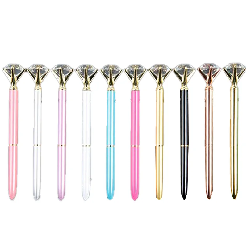 

10PCS Crystal Diamond Pen Bling Bling Metal Ballpoint Pen for School Office 10 Different Colors with 10 Gift Bags