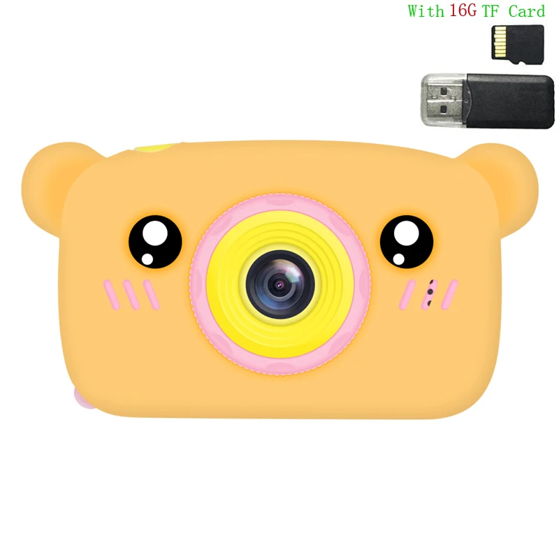 Cute Bears Electronic Digital Camera Toys for Kids Birthday Gifts Mini 1080P Projector Video Cameras Girls Boys Educational Toys 7
