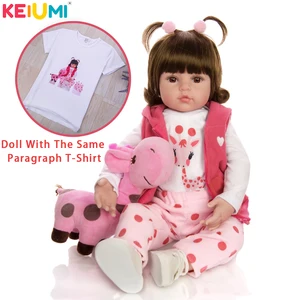 Image 1 - Keiumi bebê renascer real menina silicone macio renascer bonecas presentes de aniversário moda boneca recheada brinquedos com girafa playmate