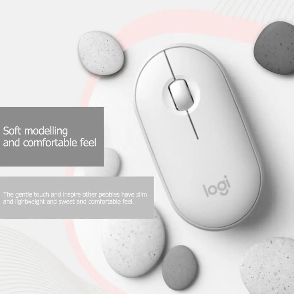 Беспроводная мышь Logitech PEBBLE бесшумная bluetooth 1000DPI стильный и портативный