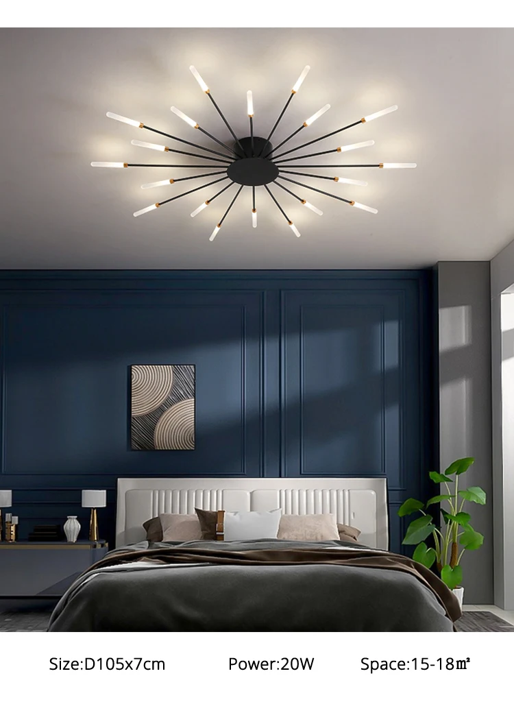 Modern Minimalist Creative Fireworks LED Chandelier For Living Room Bedroom Dining Room Indoor Lighting Decoration Ceiling Lamps flower chandelier