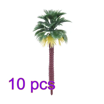 

10 Pcs 7cm/9cm/12cm/15cm Plastic Coconut Palm Tree Train Railroad Architecture Diorama Tree Model Miniature Landscape