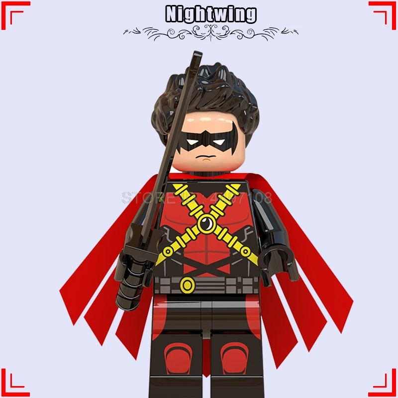 Nightwing Робин DC кинофигурки Nightwing Teen Titans Super Heroes Justice League Creator технологические строительные блоки игрушки Халк, Бэтмен семья - Цвет: Nightwing