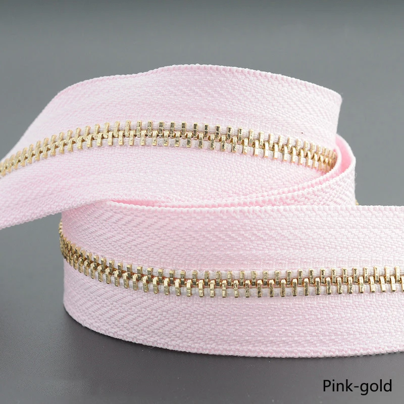 pink gpld 1/3 ярд Meetee 5# Металлические молнии Открытый портной одежды сумки для дома швейные изделия для одежды пальто одежда молния ремонт аксессуар - Цвет: pink gpld