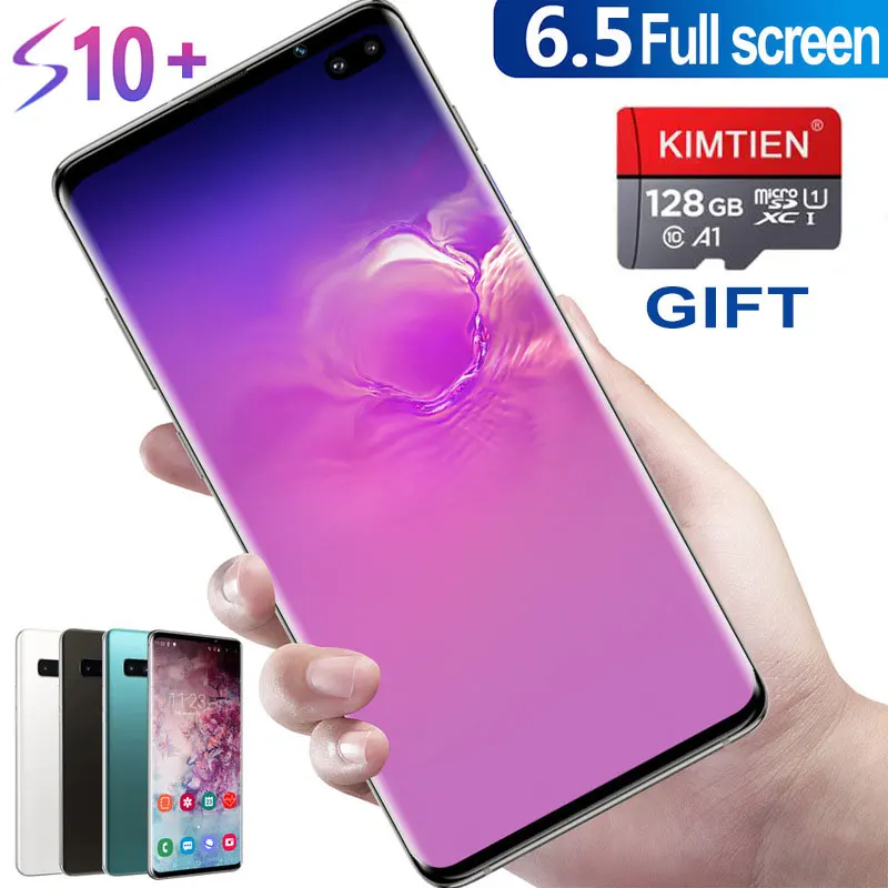 

S10+ Smartphone FullScreen 6GB+128GB 8 core Android 9.0 Finger Face ID Dual Camera 4G Smart Mobile Cell Phone Handset