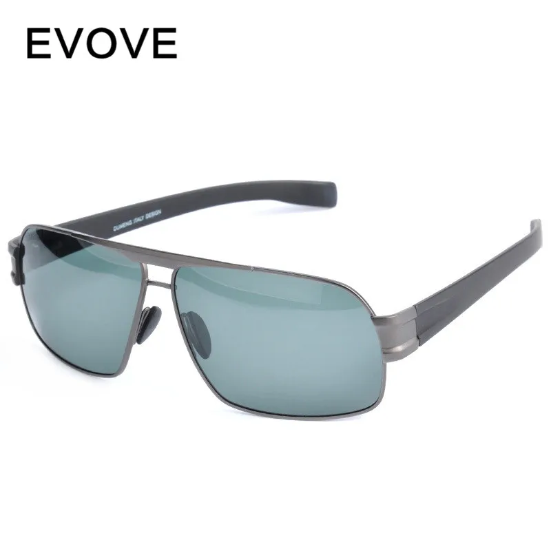 

Evove High-end Polarized Sunglasses Men Rectangle Sun Glasses for Man HD Polaroid Wide Face Driving Fishing UV400 Case Free