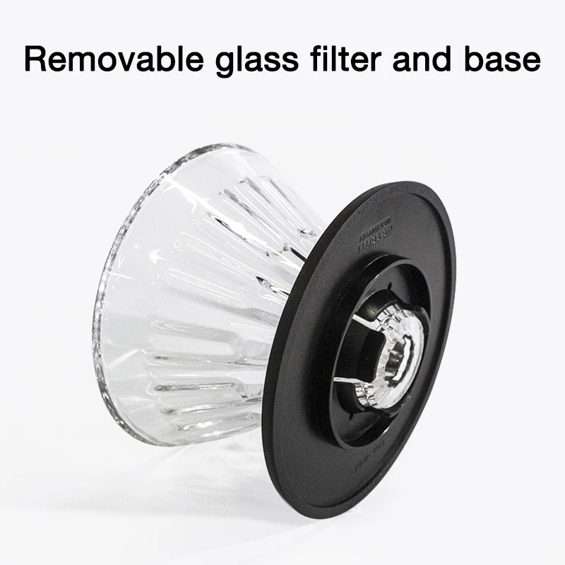 TIMEMORE Glass Crystal Eye coffee dripper pour over Filter coffee maker Conical glass washable coffee filter plastic holder