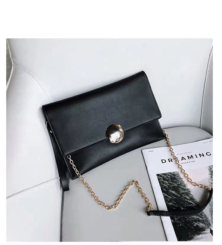 Bolso de mano sólido para mujer, bolso sobre de cuero para mujer, bolso de noche, bolso de mano para mujer, женская сумка через плечо