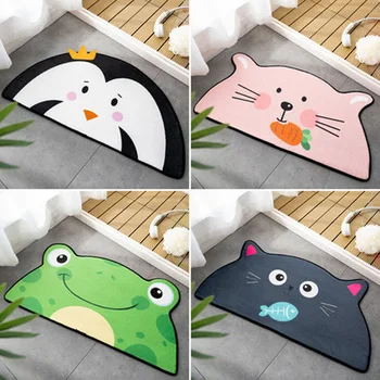 

Cute Pet Shape Flannel Cartoon Floor Water Absorbent Mat Bathroom Non-Slip Absorbent Mat Living Room Floor Mat Carpet