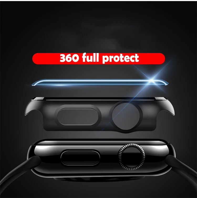 Чехол+ закаленное стекло для Apple Watch, 40 мм, 44 мм, серия 5, 4, защитная пленка для экрана, чехол-бампер для iwatch, серия 5, 4, 3, 44 мм, 42 мм