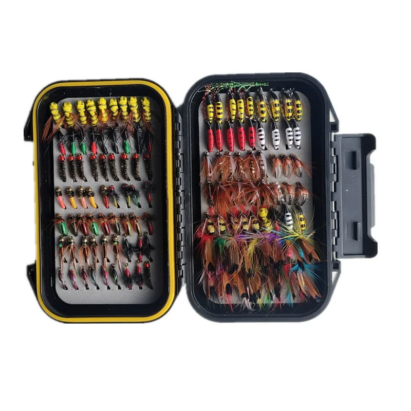 Kit Esche Da Pesca A Mosca - 62 Mosche Per Trota, Salmone E Spigola, Con Scatola Portatile - Foto 4