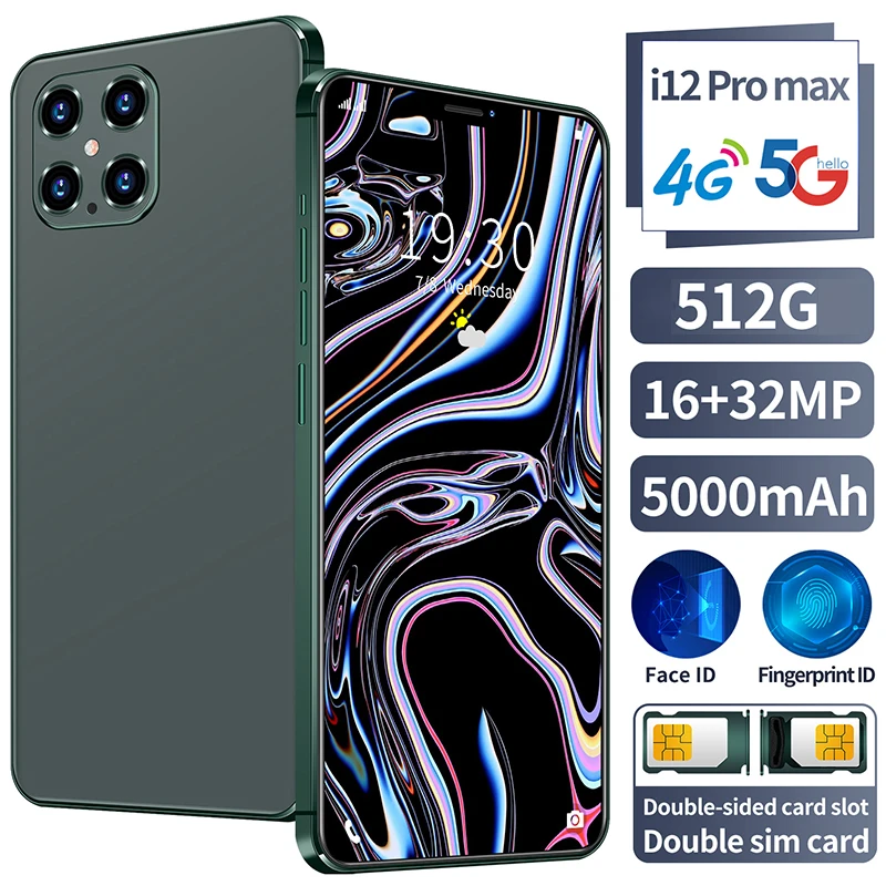 I12 Pro Max Mobile Phone 6.7 inch 8GB RAM 256GB