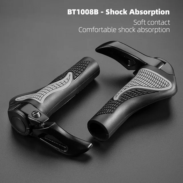 ROCKBROS Shockproof Rubber Cycling Handlebar Grips with Horns
