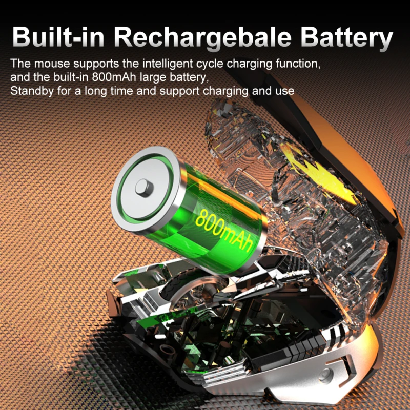 Перезаряжаемая Беспроводная игровая Bluetooth мышь с боковыми кнопками 3 режима (BT5.0