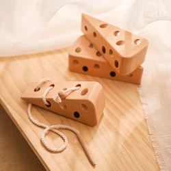 Juguete educativo Montessori de madera con forma de ratón para niños, juguete educativo de aprendizaje temprano, para aprender matemáticas