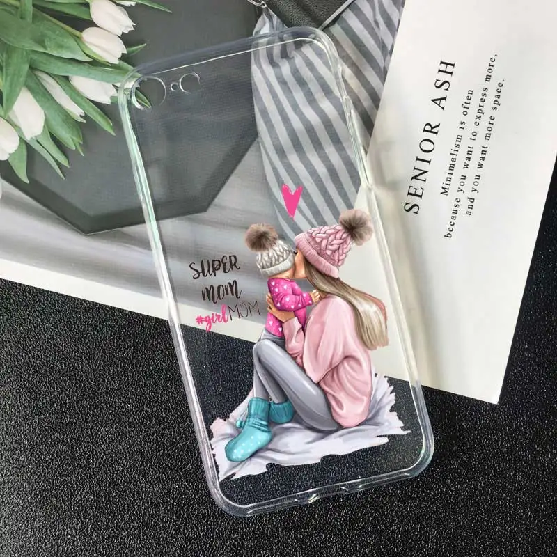 tpu A850 Модный милый чехол для телефона mama of girl boy Super mom baby для iPhone XR 7 6 6s 8 Plus 5S SE X XS MAX, мягкий силиконовый чехол для телефона из ТПУ - Цвет: tpu A850