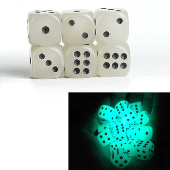 

6-Sided 14mm Dice Cubes Night Light Luminous Fun Night Bar KTV Entertainment Game Prop Home Party Supplies