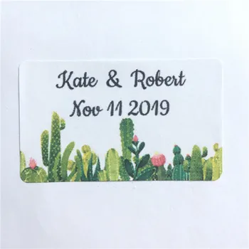 

100 Pieces 3cm x 5cm Custom Wedding Stickers Rectangle Adhesive Labels Personalized Name and Date Gift Seals