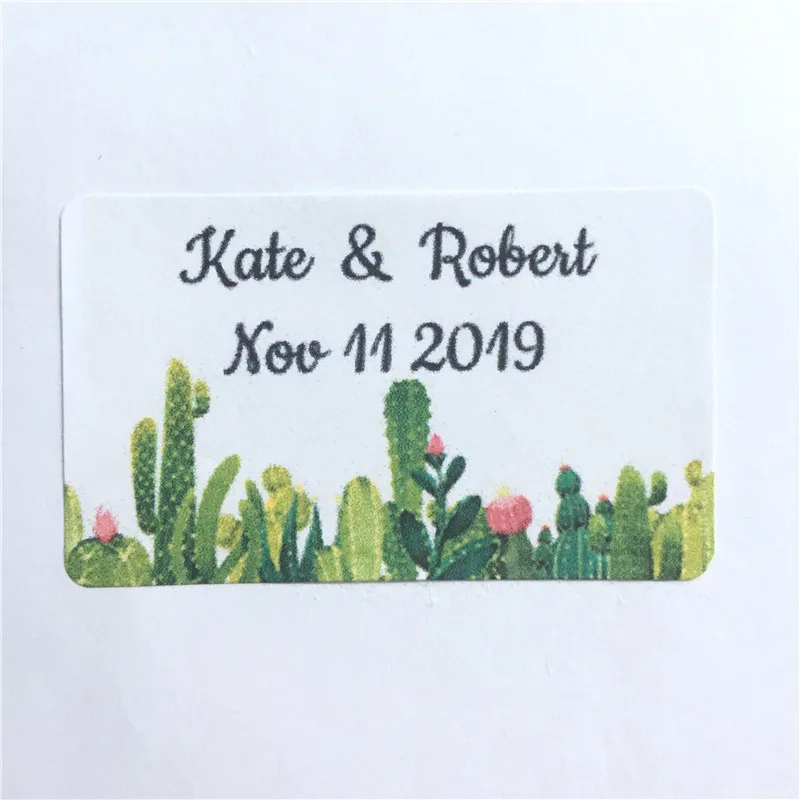 

100 Pieces Custom Wedding Stickers Rectangle Adhesive Labels Personalized Name and Date Gift Seals