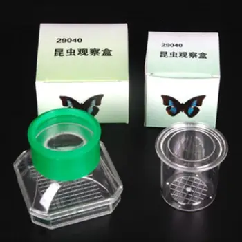 

5Pcs Insect Breeding Box Triple Magnifying Glass Portable Insect Observation Cage Terrarium Butterfly Habitat Breeding Viewer
