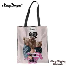 Супер мама Печать Многоразовые холщовые хозяйственные сумки женская сумка для покупок Подростковая Студенческая женская книга сумки женские Bolsa Прямая поставка