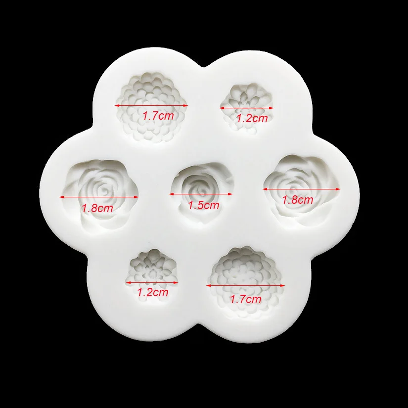 Rose Hortensien Silikon Form Sugar Schokolade Cupcake Fondant Kuchen Dekorieren Werkzeuge – Detail 3