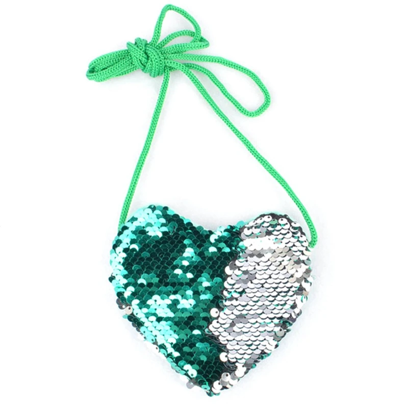 ABDB-2 Pcs New Sequins Heart Kids Shoulder Coin Bag Baby Girls Mini Messenger Bag Cartoon Boys Small Coin Purse Children Handbag