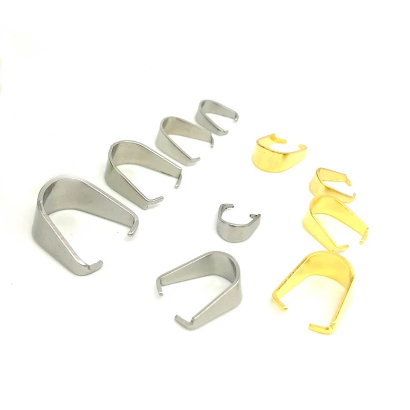 

Mibrow 50pcs/lot Stainless Steel Gold Color Pinch Bail Clasps Bail Bracelets Clasps Connectors for DIY Jewelry Making Findings