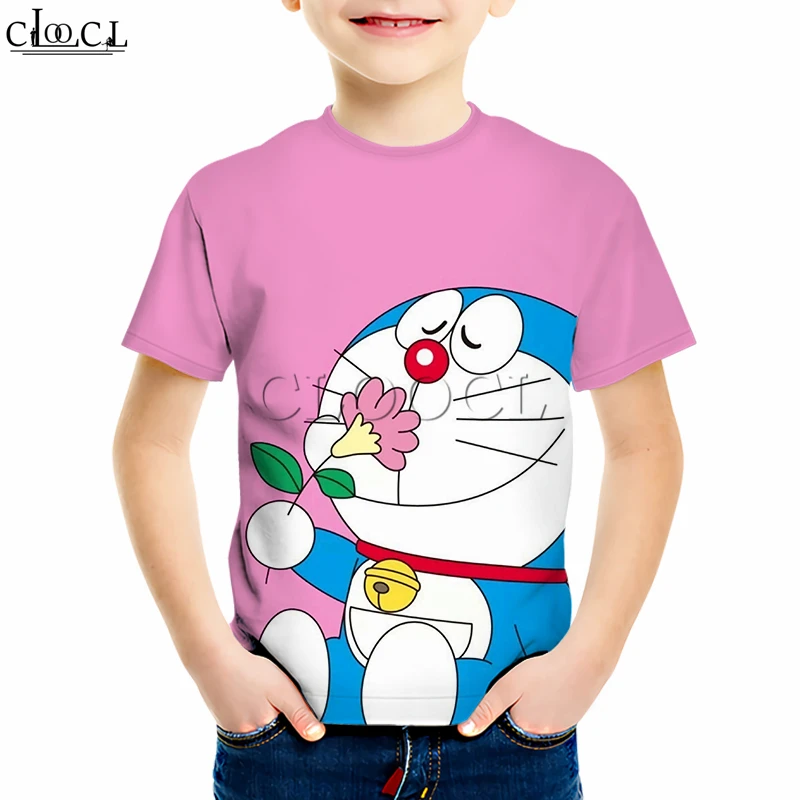 

Cartoon Doraemon Kids T Shirts Boy Girl 3D Print Japanese Anime Short Sleeve Sweatshirt Baby Funny Youth Casual Tops