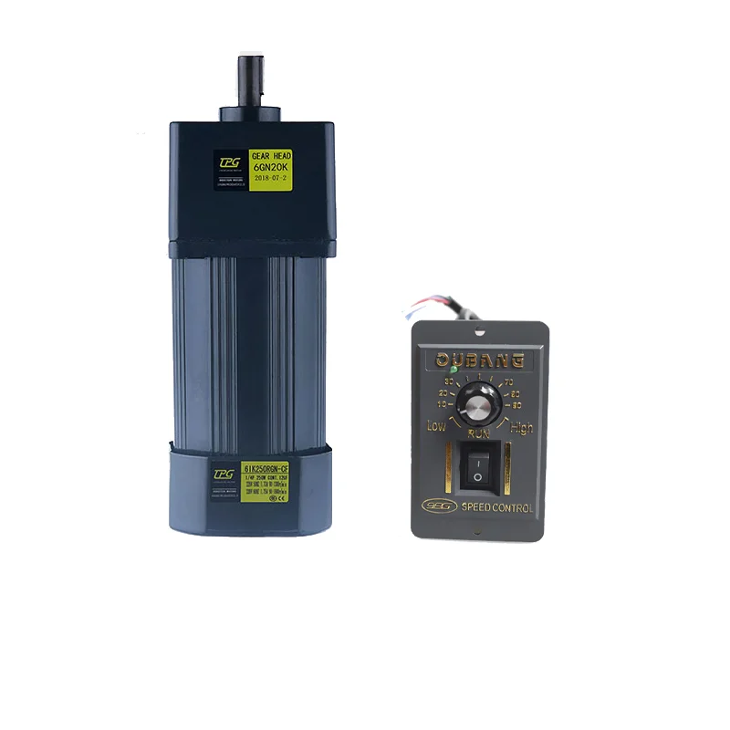 6IK250RGN-CF 250W AC220V AC gear reducer motor, adjustable speed, reversible, high torque + speed controller
