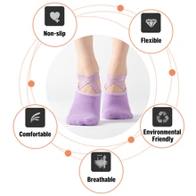 Женская Профессиональная полосатая повязка, 3 упаковки, спортивные носки для йоги, женские вентиляционные Пилатес, детские колготки, танцевальные носки, Тапочки