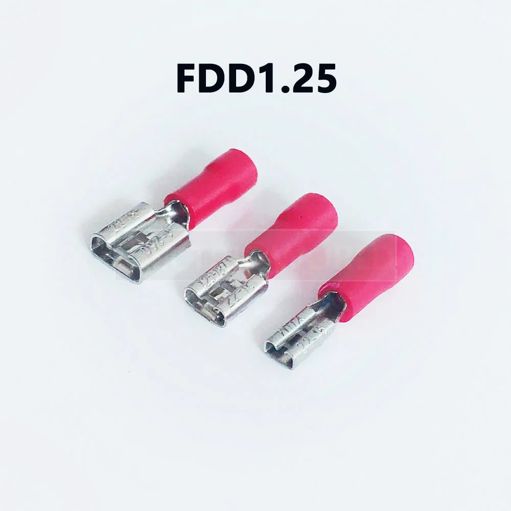 FDD1.25 series 100 шт./пакет Изолированный Женский Разъем Кабельный разъем Проводные