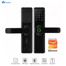 SmarDeer Bluetooth Electronic Lock  for Tuya Biometric Fingerprint handle Tuya Smart Home Remotely indoor Fingerprint Door Lock