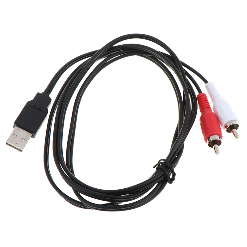 Высококачественный двойной RCA штекер к USB Мужской композитный адаптер Аудио Видео кабель для передачи данных 1 шт