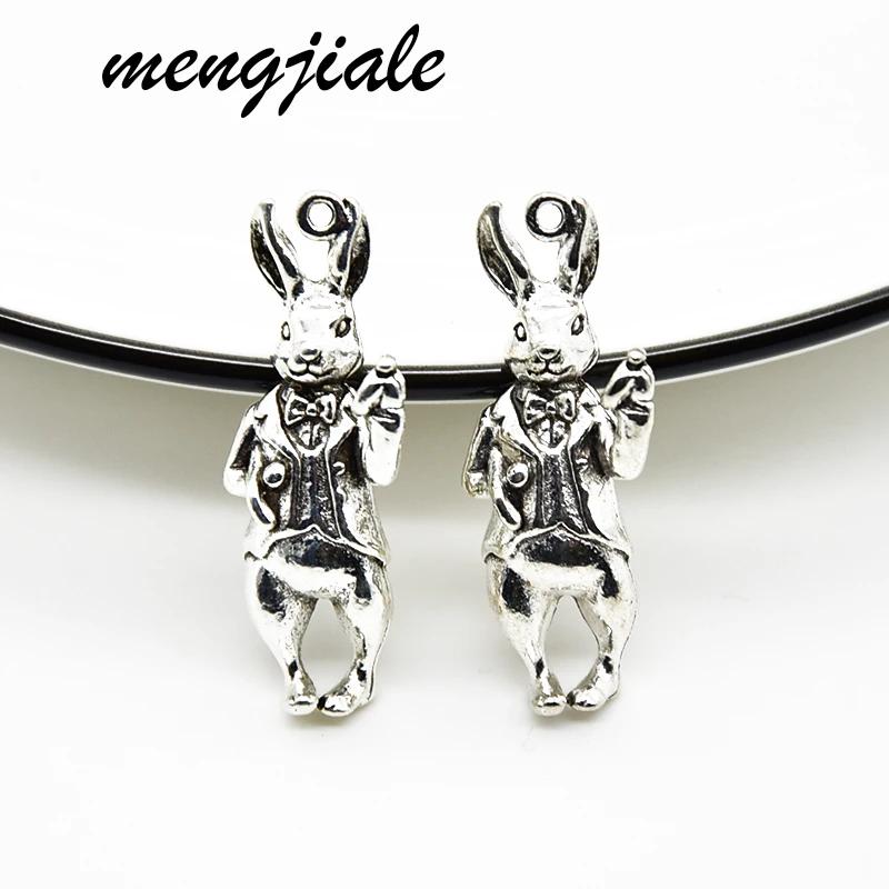 

5pcs New style Cute rabbit charms fit DIY handmade Jewelry pendant earrings Accessories Making 37*14mm