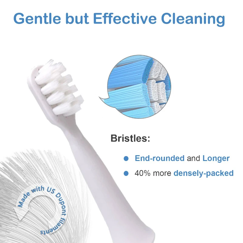 Brush Heads for Xiaomi Mijia T100 Toothbrush Heads Gum Care Soft Toothbrush Heads with Protecting Caps for Healthy Brushing 2