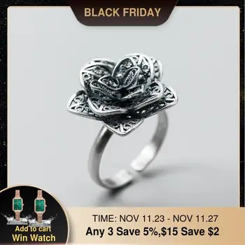 

Flower Ring 925 Silver Jewelry Vintage Anel Charm Minimalism Joyas Haut Bague Femme Aneis Anelli Punk Rings for Women Anillos