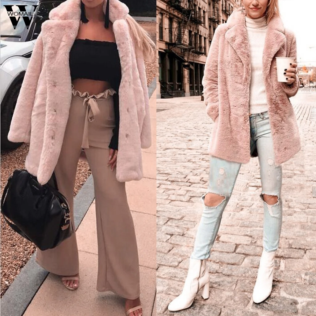 Womail Women Winter Jackets Warm Thick Outerwear Coat Loose Long Overcoat Warm Teddy Bear Coat Jackets chaquetas mujer