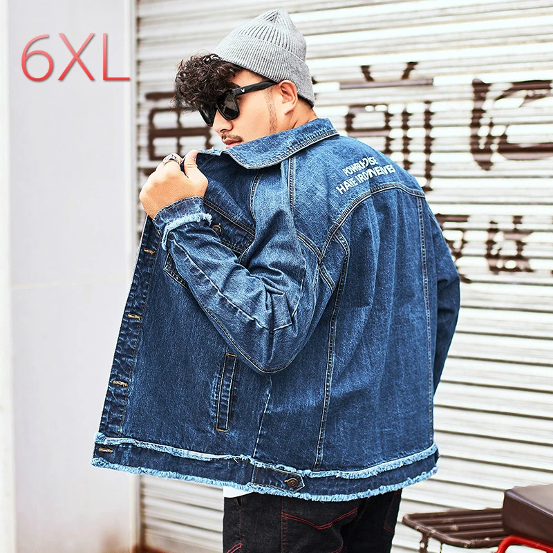 

Large Size Men's Cowboy Jacket Men's 2019 Spring Autumn Fashion Men's Denim Jackets Coats Men Cotton Jean Jacket Outwear Male
