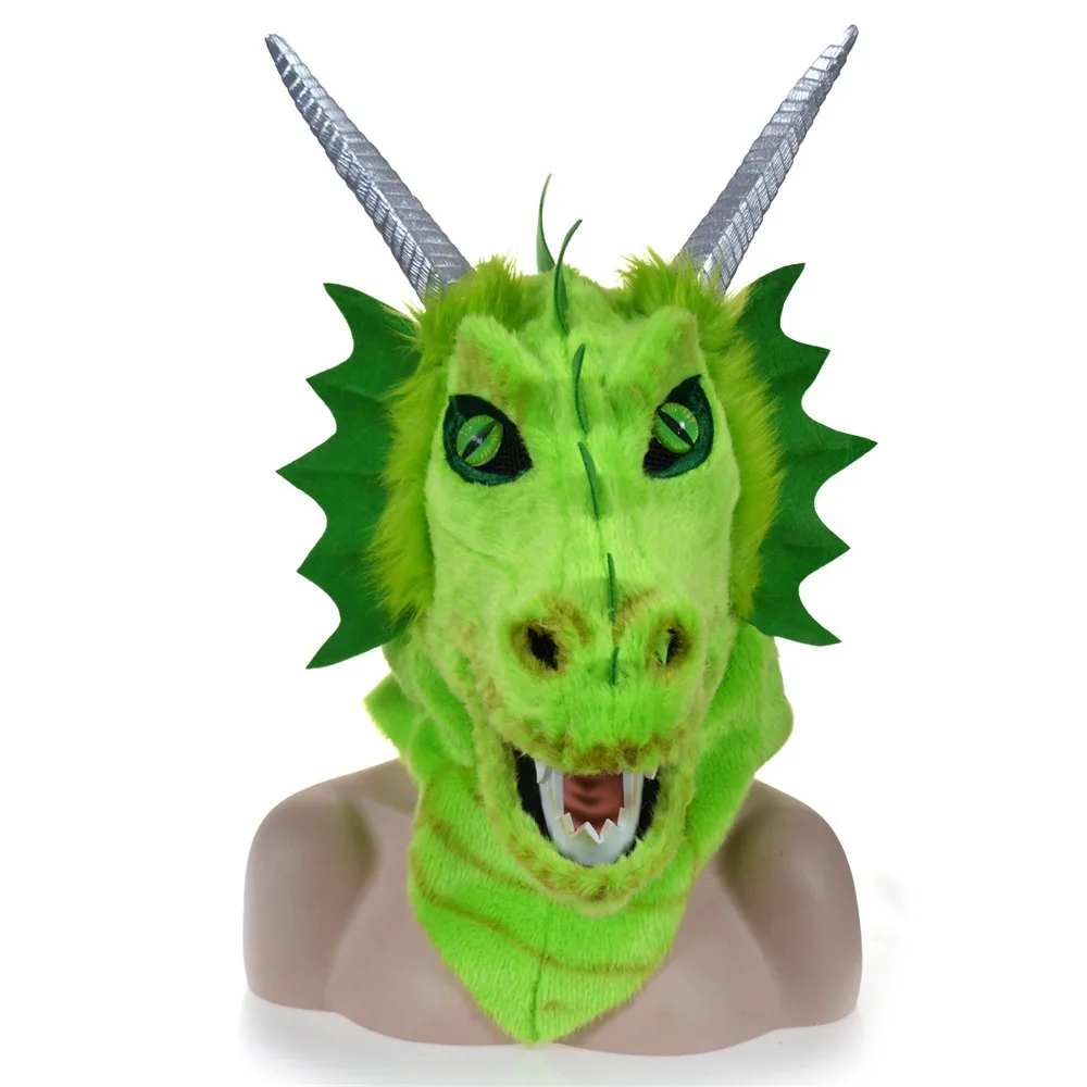 

fursuit mask Halloween cosplay dinosaur masks masquerade simulation animal mascaras dog parrot tiger party carnaval clothing for