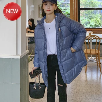 

coat Fashion thick warm girls winter mid-long jacket coat parkas solid outwear jacket 2020 new Women hooded Parkas