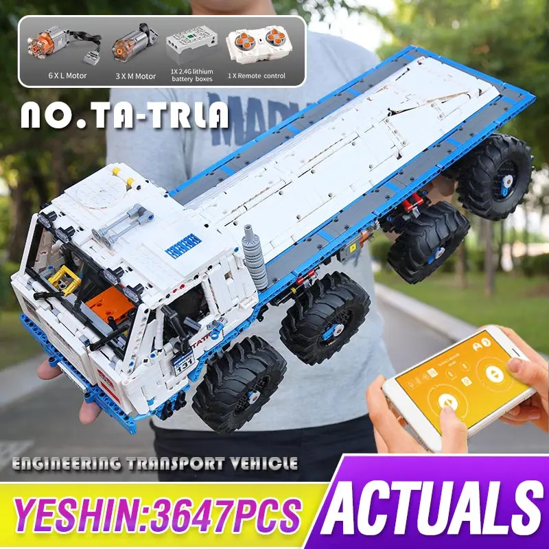 MOULD KING Technical Remote Control The Arakawa MOC Tow Off-road Truck TATRA 813 8x8 Building Blocks Kids Toys Christmas Gifts