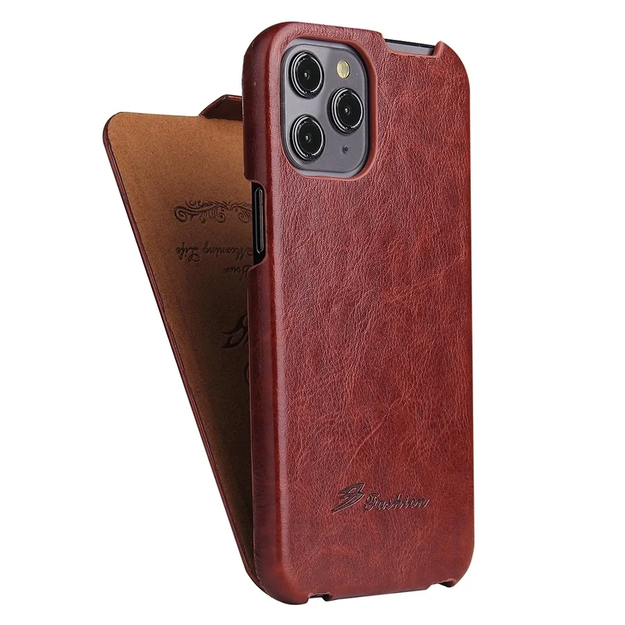 Luxurious Genuine Leather Vertical Flip Cover Case