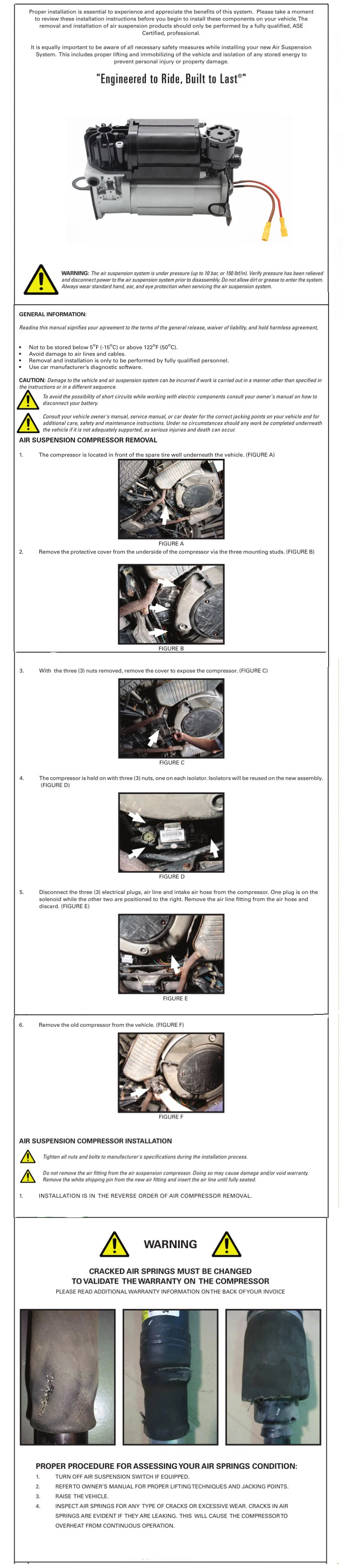 Компрессор пневматической подвески для 2000-2005 Audi A6 Allroad Quattro(C5), 1997-2005 Audi A6 Avant(C5)-4Z7616007A 4Z7616007