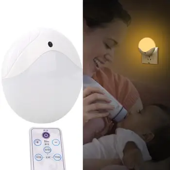 

Lamp 9 * 9 * 5.5cm with Remote Control Timing Light Fixture Baby Room Lighting Bedroom Night Light White/ Warm White