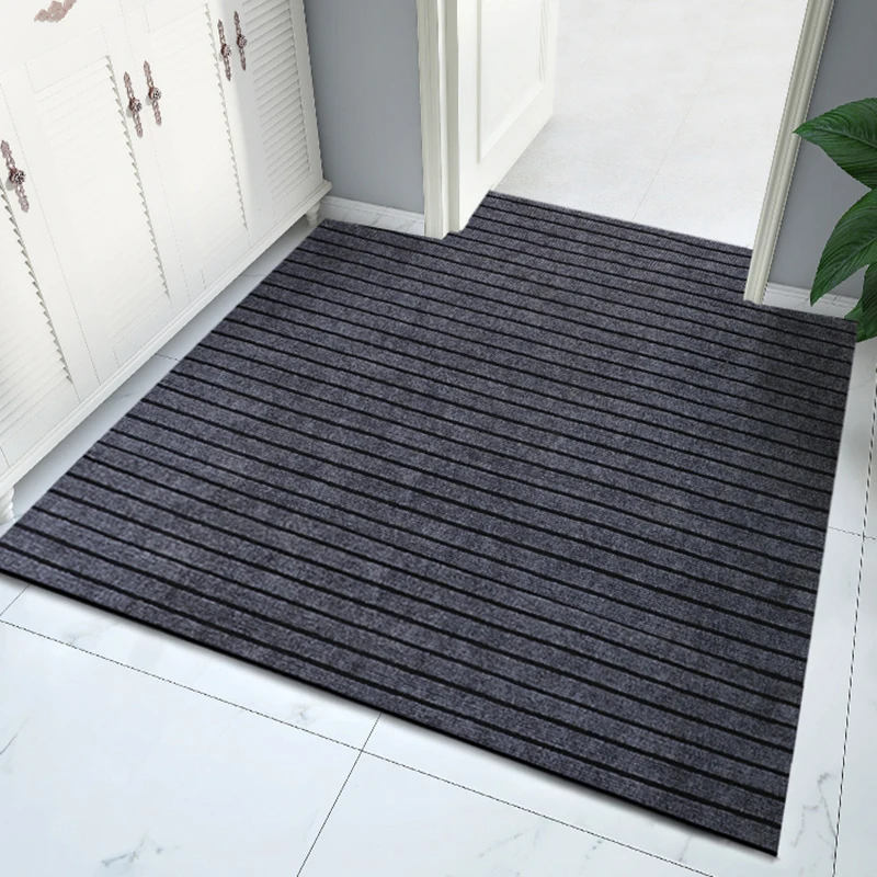 Floor Mat Non Slip Mat Door Mat Large Long Thin Doormat For Mall Entrance Door Outdoor Indoor Striped Gray Coffee Kitchen Area