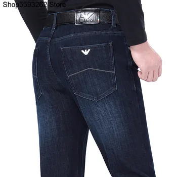 

Jeans Male Tender Winter Season Gao File Middle Age Men Jeans Plus Velvet Keep Warm Feet Pants